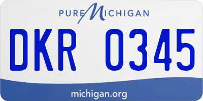 MI license plate DKR0345