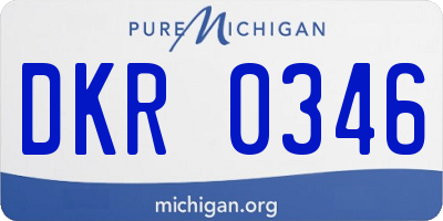 MI license plate DKR0346