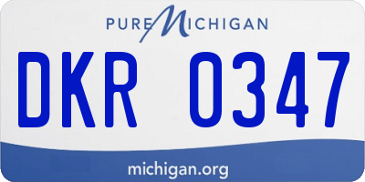 MI license plate DKR0347