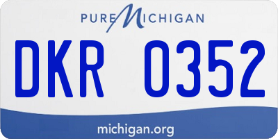 MI license plate DKR0352