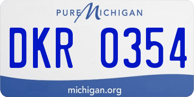 MI license plate DKR0354
