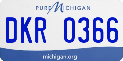 MI license plate DKR0366