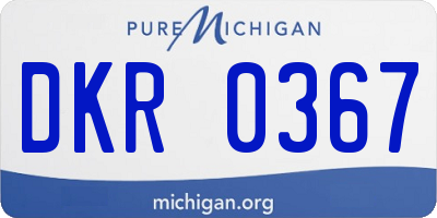 MI license plate DKR0367
