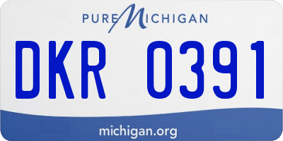 MI license plate DKR0391