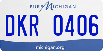 MI license plate DKR0406