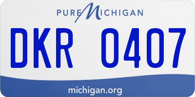 MI license plate DKR0407
