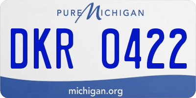 MI license plate DKR0422