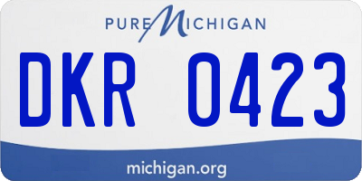 MI license plate DKR0423