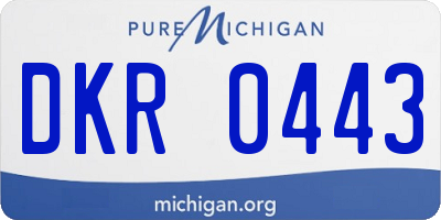 MI license plate DKR0443