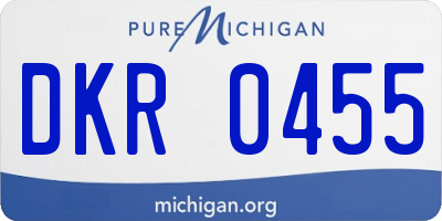 MI license plate DKR0455