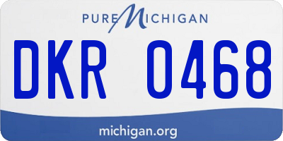 MI license plate DKR0468