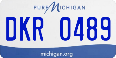 MI license plate DKR0489