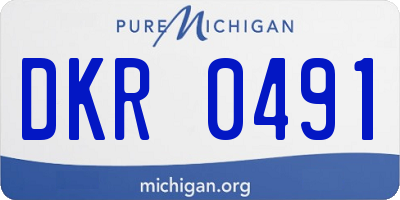 MI license plate DKR0491
