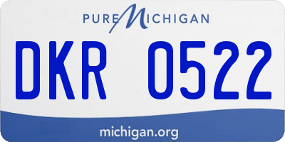 MI license plate DKR0522