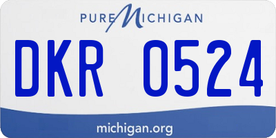 MI license plate DKR0524