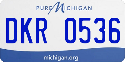 MI license plate DKR0536