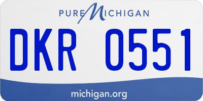 MI license plate DKR0551