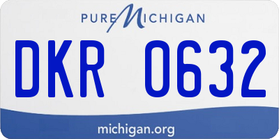 MI license plate DKR0632