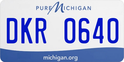 MI license plate DKR0640