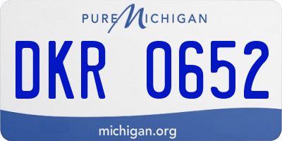 MI license plate DKR0652