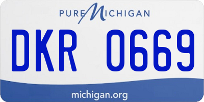 MI license plate DKR0669