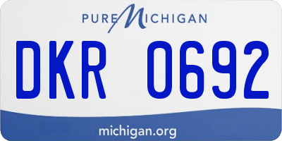 MI license plate DKR0692