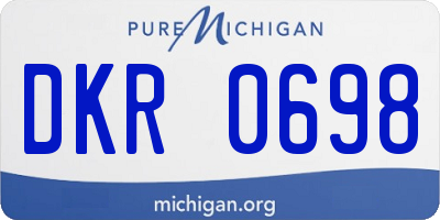 MI license plate DKR0698