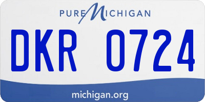 MI license plate DKR0724
