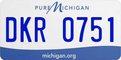 MI license plate DKR0751