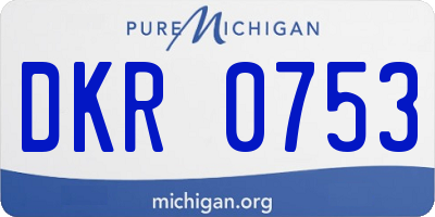 MI license plate DKR0753