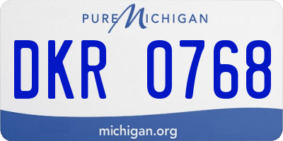 MI license plate DKR0768