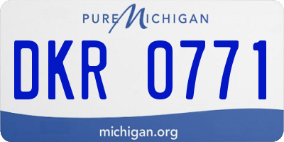 MI license plate DKR0771