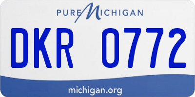 MI license plate DKR0772