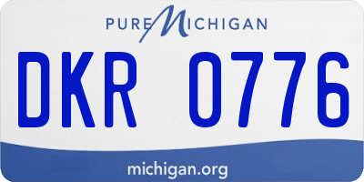 MI license plate DKR0776