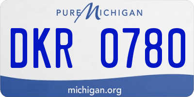 MI license plate DKR0780