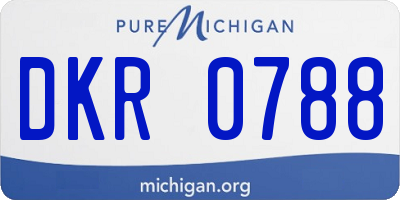 MI license plate DKR0788