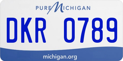 MI license plate DKR0789