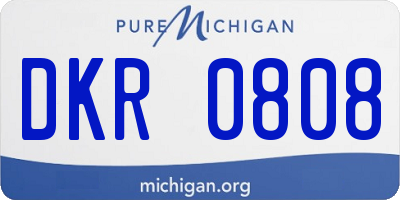 MI license plate DKR0808