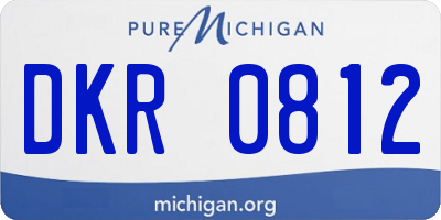 MI license plate DKR0812
