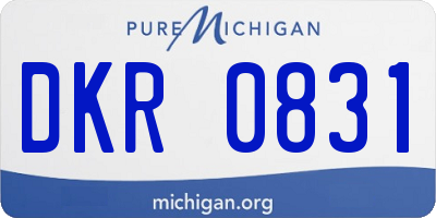 MI license plate DKR0831
