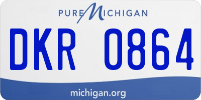 MI license plate DKR0864