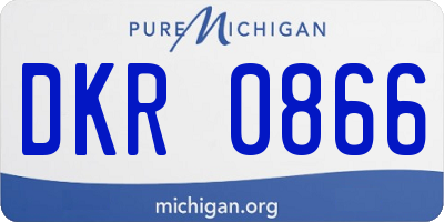 MI license plate DKR0866