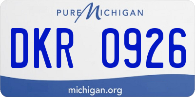 MI license plate DKR0926