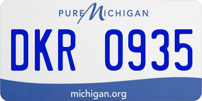 MI license plate DKR0935