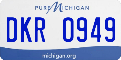 MI license plate DKR0949