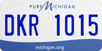 MI license plate DKR1015