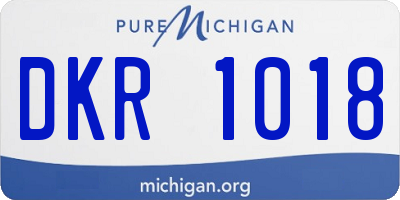 MI license plate DKR1018