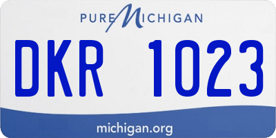 MI license plate DKR1023