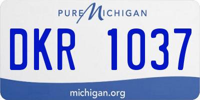 MI license plate DKR1037