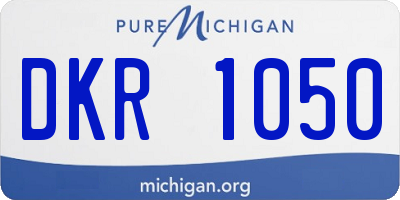 MI license plate DKR1050